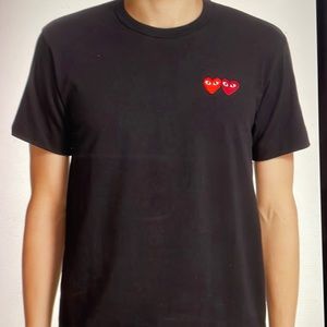Comme des Garcons PLAY Twin Hearts tee